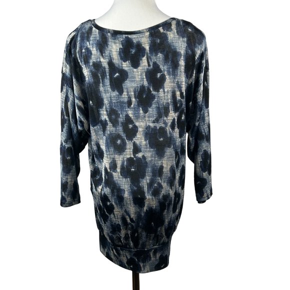 Fashion Bug Blouse Women Medium Sheer Tunic Top Blue Scoop Neck Lightweight - Picture 4 of 15